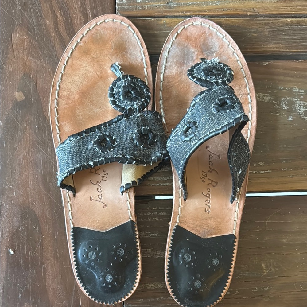 Jack Rogers Black and Tan Sandals